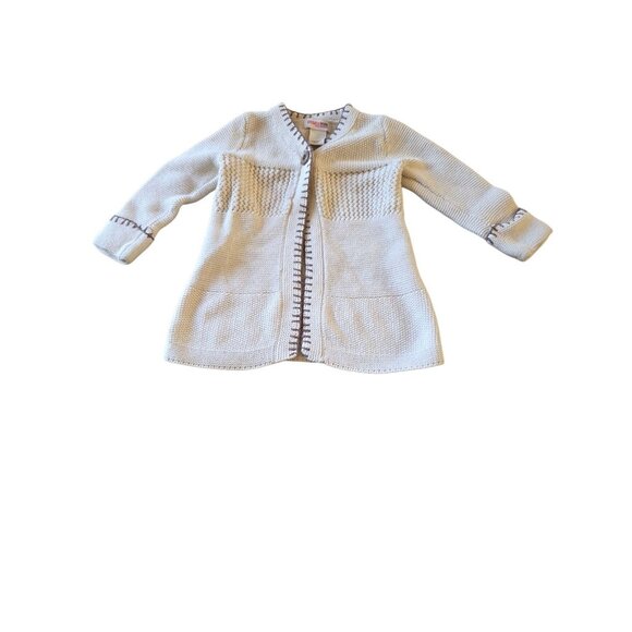 OSHKOSH Genuine Kids - Cream One Button Long Sleeve Long Cardigan Sweater 2T - Picture 1 of 5